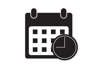 Schedule, hotel booking, meeting time icon design vector template illustration on transparent background