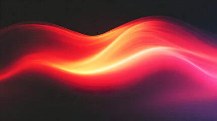 Wall Mural - Abstract waves of light in vibrant red and orange hues.