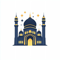 Wall Mural - Sleek Mosque Design: Modern Minimalist Vector Logo for Islamic Cultural Programs and Event Marketing