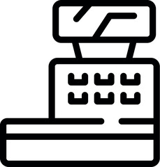 Poster - Simple icon of a cash register with buttons and a digital display