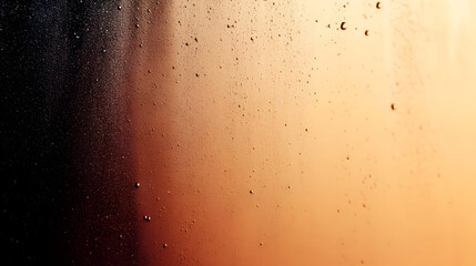 Canvas Print - Close-up of condensation on a glass with a warm gradient background.