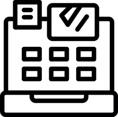 Poster - Line art icon of a credit card reader processing a payment