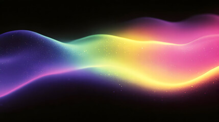 Wall Mural - Colorful abstract waves with gradient hues on a dark background.