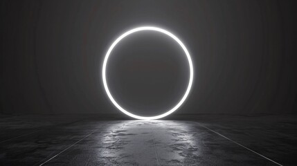 Aufkleber - Minimalist background with a single glowing circle at the center.