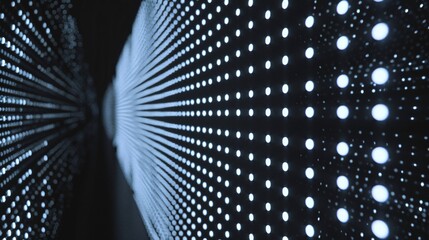 Poster - Illuminated grid of subtly glowing dots on a dark background.
