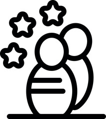 Poster - Team of two businessmen is receiving positive feedback symbolized by stars