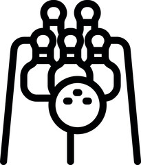 Poster - Bowling ball aiming at pins icon, outline style