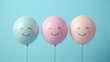 © ma - Colorful balloons with happy expressions, a must-have element for children's parties