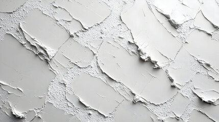 Canvas Print - Textured white wall with peeling paint for artistic background.