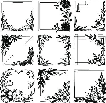 For Decoration And Design Frames In Vintage Style Monochrome Cosmonaut On Solid White Background