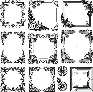 For Decoration And Design Frames In Vintage Style Monochrome Cosmonaut On Solid White Background
