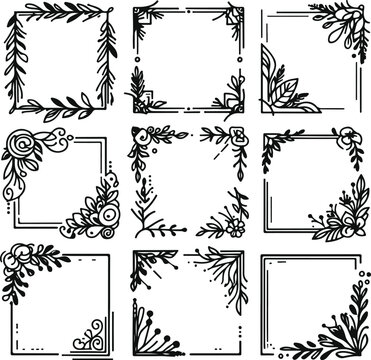For Decoration And Design Frames In Vintage Style Monochrome Cosmonaut On Solid White Background