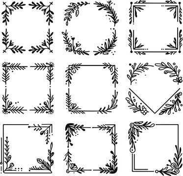 For Decoration And Design Frames In Vintage Style Monochrome Cosmonaut On Solid White Background