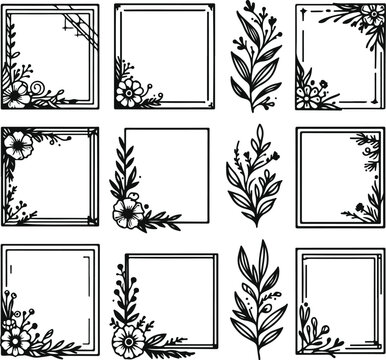 For Decoration And Design Frames In Vintage Style Monochrome Cosmonaut On Solid White Background
