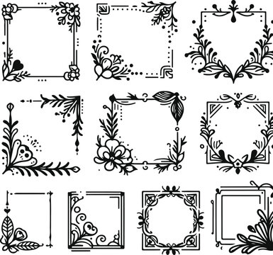 For Decoration And Design Frames In Vintage Style Monochrome Cosmonaut On Solid White Background