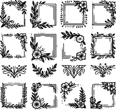 For Decoration And Design Frames In Vintage Style Monochrome Cosmonaut On Solid White Background
