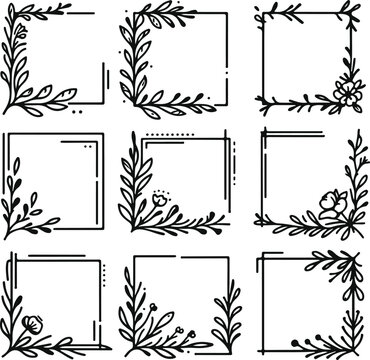 For Decoration And Design Frames In Vintage Style Monochrome Cosmonaut On Solid White Background