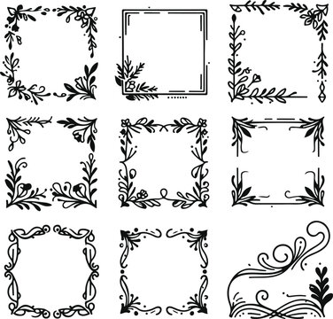 For Decoration And Design Frames In Vintage Style Monochrome Cosmonaut On Solid White Background