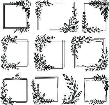 For Decoration And Design Frames In Vintage Style Monochrome Cosmonaut On Solid White Background