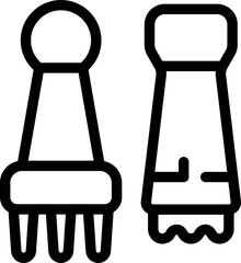 Poster - Simple line drawing of salt and pepper shakers standing next to each other