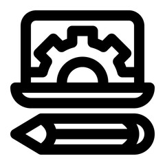 computer aided, design, cad, computer design, engineering, software, program, application outline icon