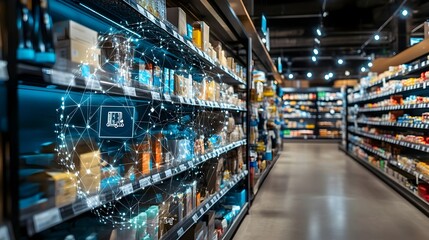 Poster - edge computing retail environment with smart shelves and digital price tags enhancing customer exper