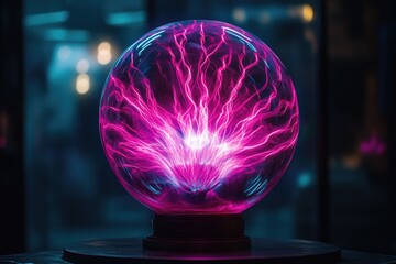 Wall Mural - Purple Plasma Ball on Table