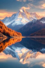 Wall Mural - Mountain reflection in lake