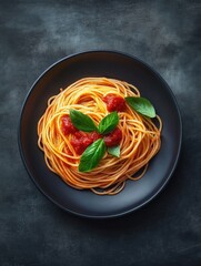 Canvas Print - Spaghetti with Tomato Sauce and Basil