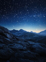 Wall Mural - mountain range at night