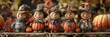 © 2rogan - Autumn Decorations Featuring Small Resin Scarecrows and Pumpkins for the Holiday Season