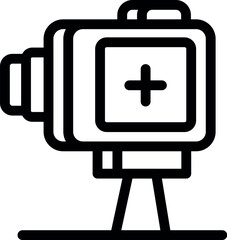 Poster - Line icon of a sphygmomanometer standing on a tripod, measuring blood pressure
