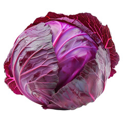 Wall Mural - Red Cabbage on White Background Isolated on Transparent or White Background, PNG