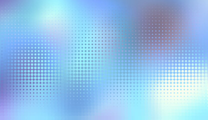 Aufkleber - Holographic gradient halftone dots background. Vector illustration. Abstract pop art style dots on abstract blur background