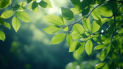 Canvas Print - a close up of a green leafy tree branch