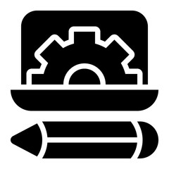 computer aided, design, cad, computer design, engineering, software, program, application glyph or solid icon