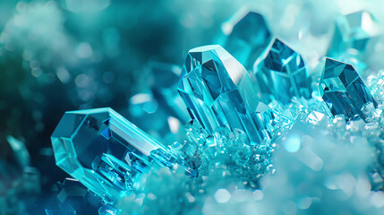 Stunning close-up of vibrant blue crystals, reflecting light and showcasing intricate details of nature's beauty.