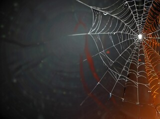 spider web with dew drops