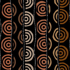 Aufkleber - Seamless african pattern. Ethnic and tribal motifs. Brown, beige, khaki and black colors. Grunge texture. Vintage print for textiles. Patchwork