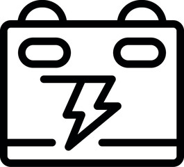 Poster - Simple icon of a car battery, representing energy storage and electrical power