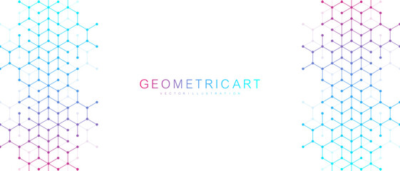 Poster - Modern abstract background with triangle and hexagon shapes. Triangular geometric texture for header, web banner, website, presentation
