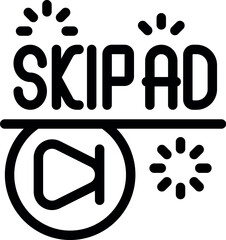Poster - Skip ad button allowing to go forward through advertisement and avoid watching it