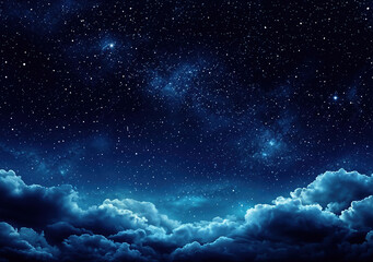 Wall Mural - milky way galaxy shining through clouds in night sky. high quality photo