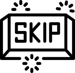 Poster - Skip button being pressed with fingers causing a digital sparkle effect