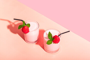 Poster - Strawberry milkshake, smoothie