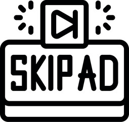 Poster - Skip ad button with arrow is appearing for video content allowing to avoid watching ads