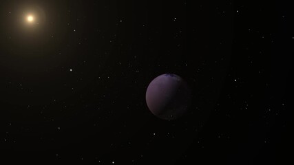 Wall Mural - planet near bright star in space
