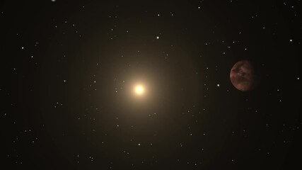 Wall Mural - red planet and bright stars in space ultra HD.