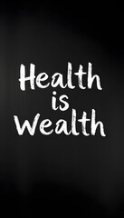 Wall Mural - health is wealth text on blackboard isolated with white highlights, png