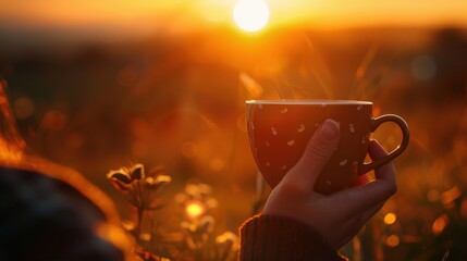 Poster - Finding happiness in small everyday moments, like sipping a warm cup of coffee or watching a sunset, reminds us of life's simple pleasures.